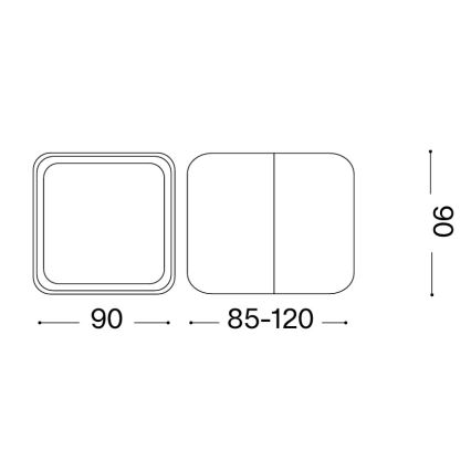 Ideal Lux - LED външно стенно осветително тяло OMEGA LED/7W/230V CRI 90 IP54 антрацит