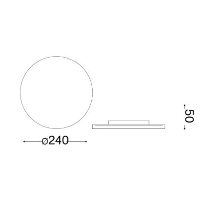 Ideal Lux - LED външно стенно осветително тяло PUNTO LED/12W/230V CRI 90 Ø 24 см IP54 черно