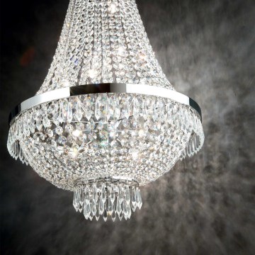 Ideal Lux - LED Кристален пендел CAESAR 12xG9/3W/230V Ø 55 см лъскав хром