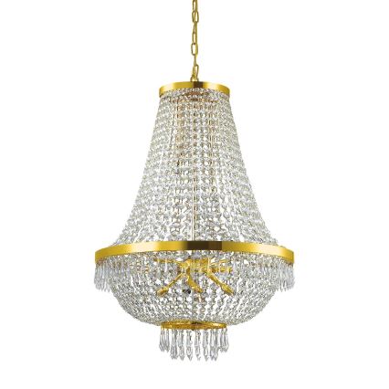 Ideal Lux - LED Кристален пендел CAESAR 12xG9/3W/230V Ø 55 см златист