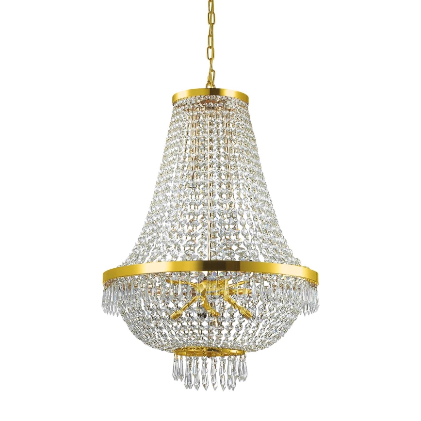 Ideal Lux - LED Кристален пендел CAESAR 12xG9/3W/230V Ø 55 см златист