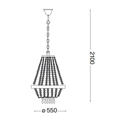 Ideal Lux - LED Кристален пендел CAESAR 12xG9/3W/230V Ø 55 см златист