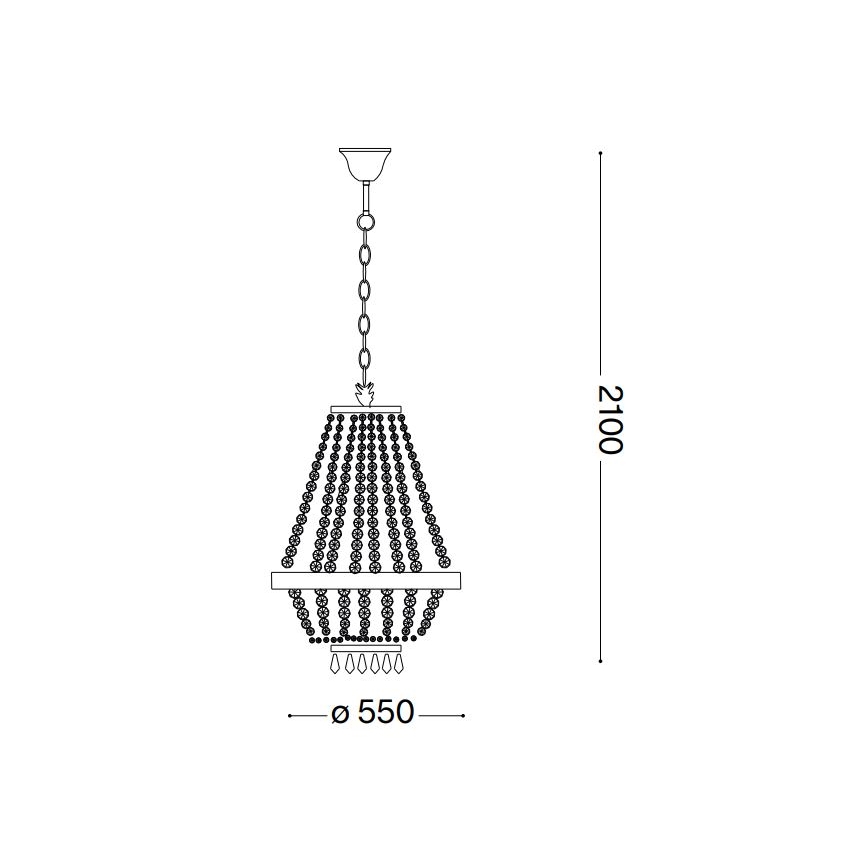 Ideal Lux - LED Кристален пендел CAESAR 12xG9/3W/230V Ø 55 см златист