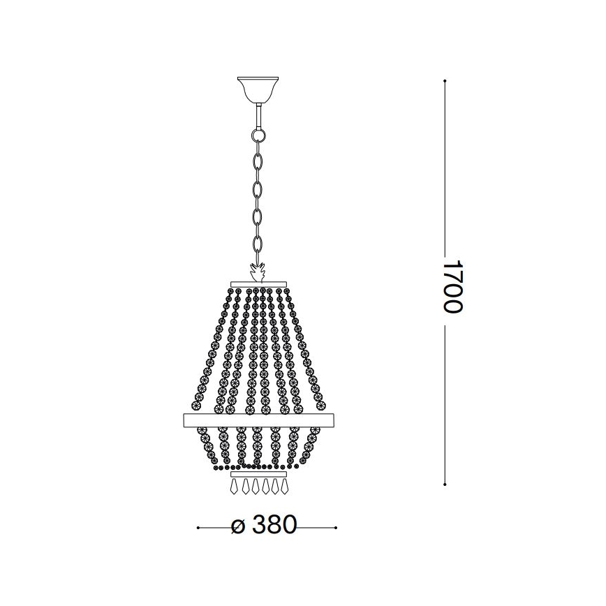 Ideal Lux - LED Кристален пендел CAESAR 6xG9/3W/230V Ø 38 см лъскав хром