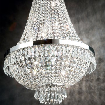 Ideal Lux - LED Кристален пендел CAESAR 6xG9/3W/230V Ø 38 см лъскав хром