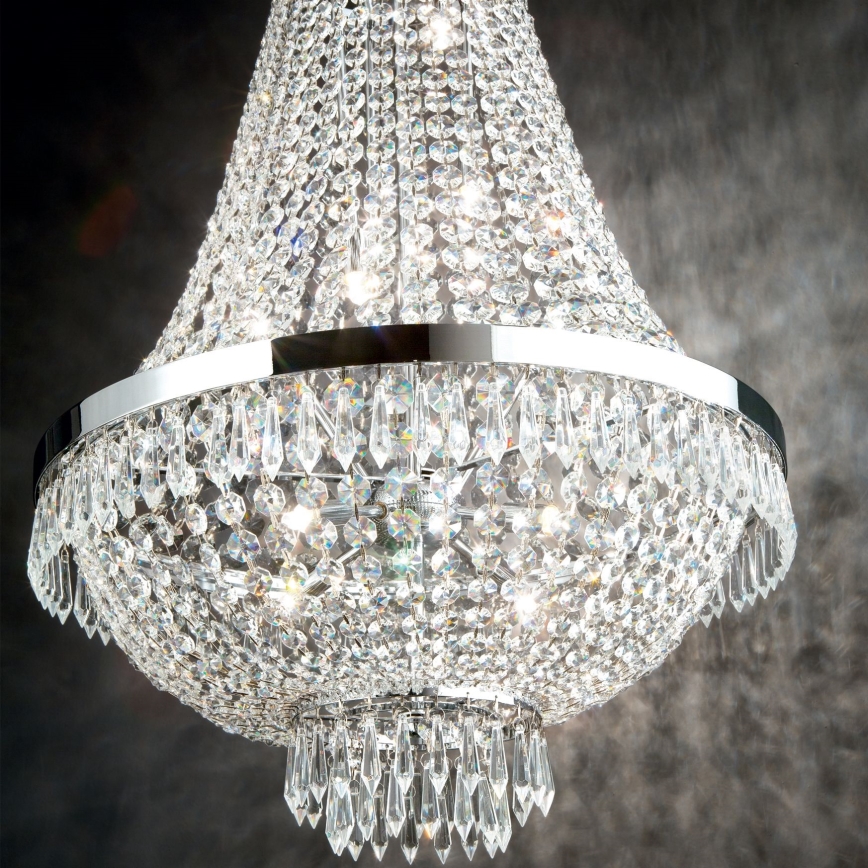 Ideal Lux - LED Кристален пендел CAESAR 6xG9/3W/230V Ø 38 см лъскав хром