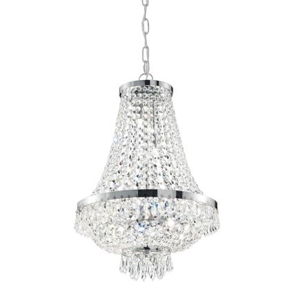 Ideal Lux - LED Кристален пендел на нишка CAESAR 9xG9/3W/230V Ø 45 см лъскав хром