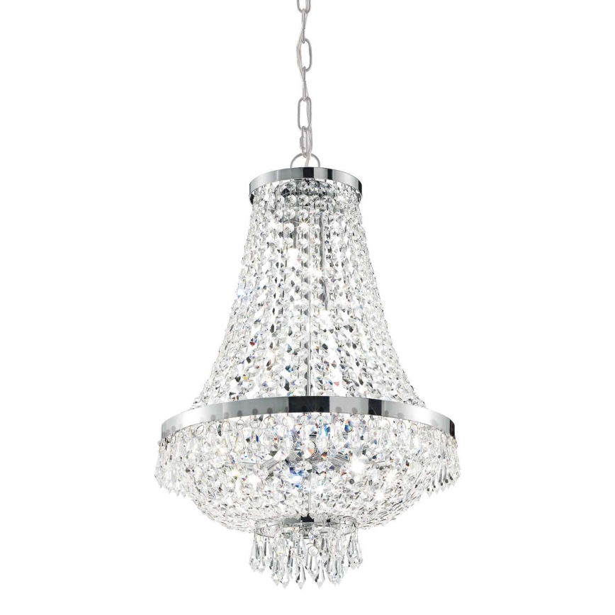 Ideal Lux - LED Кристален пендел на нишка CAESAR 9xG9/3W/230V Ø 45 см лъскав хром