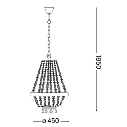 Ideal Lux - LED Кристален пендел на нишка CAESAR 9xG9/3W/230V Ø 45 см лъскав хром
