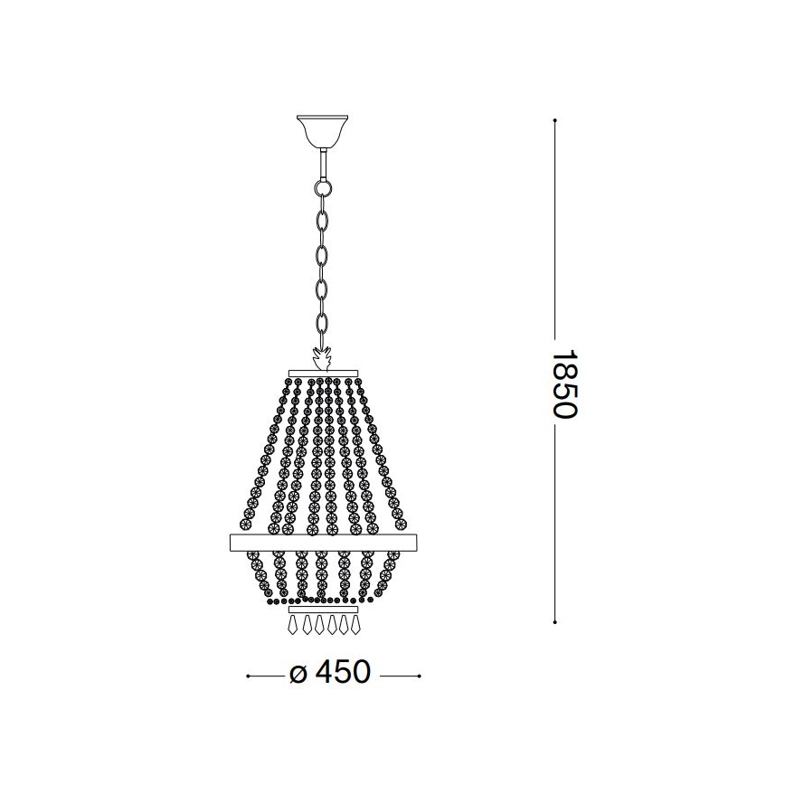 Ideal Lux - LED Кристален пендел на нишка CAESAR 9xG9/3W/230V Ø 45 см лъскав хром