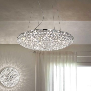 Ideal Lux - LED Кристален пендел KING 12xG9/3W/230V Ø 65 см лъскав хром