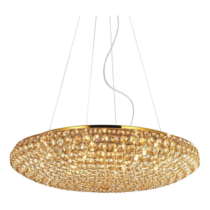 Ideal Lux - LED Кристален пендел KING 12xG9/3W/230V Ø 65 см златист