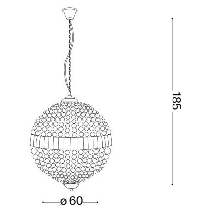 Ideal Lux - LED Кристален пендел LUXOR 12xG9/3W/230V Ø 60 см прозрачен