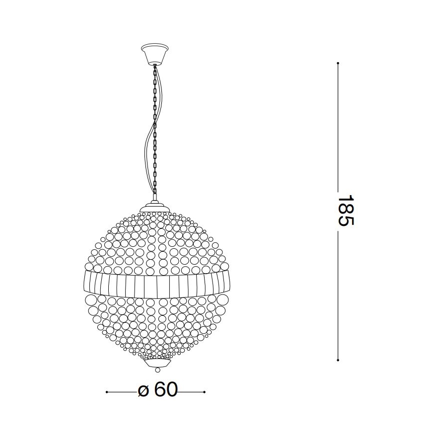 Ideal Lux - LED Кристален пендел LUXOR 12xG9/3W/230V Ø 60 см прозрачен