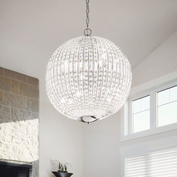 Ideal Lux - LED Кристален пендел LUXOR 6xG9/3W/230V Ø 40 см прозрачен