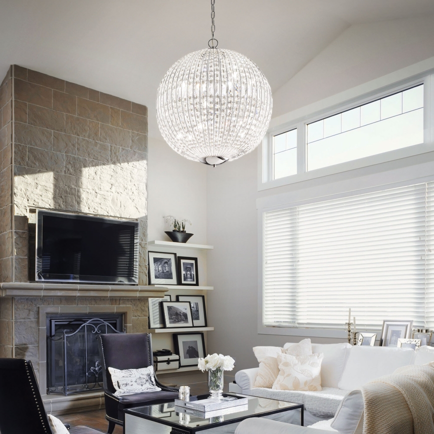 Ideal Lux - LED Кристален пендел LUXOR 6xG9/3W/230V Ø 40 см прозрачен