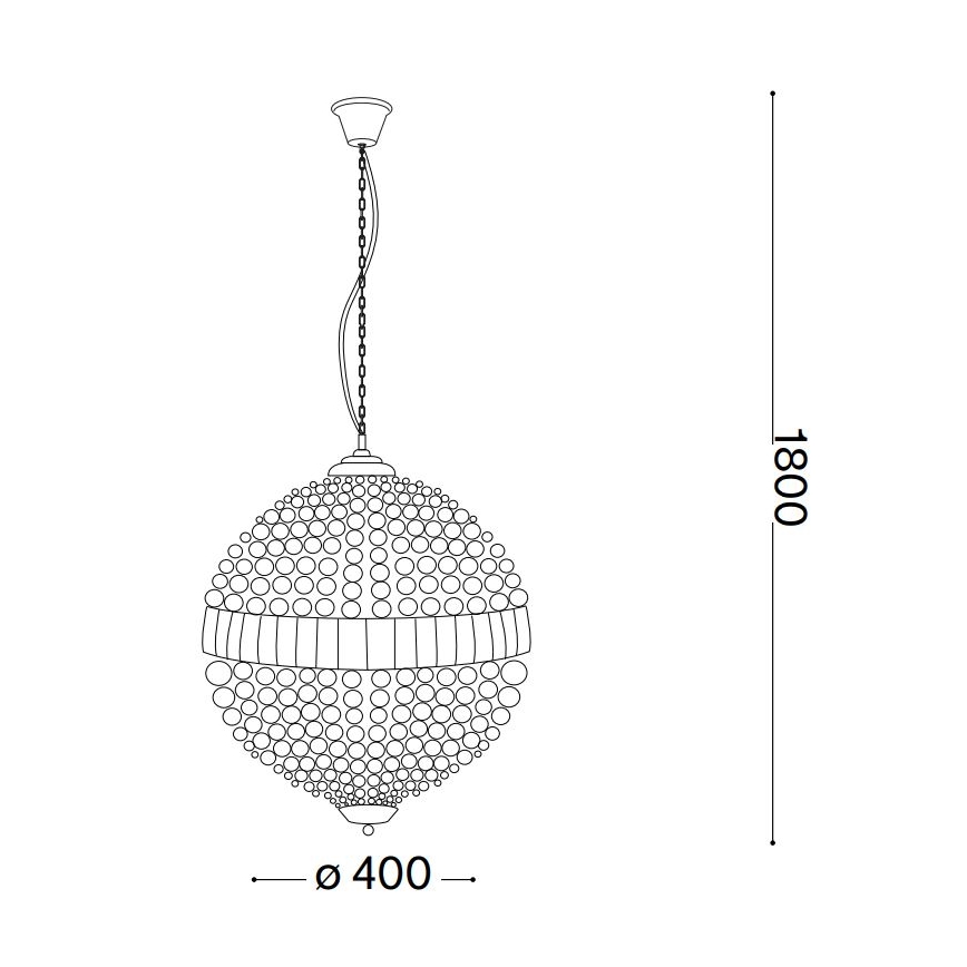 Ideal Lux - LED Кристален пендел LUXOR 6xG9/3W/230V Ø 40 см прозрачен