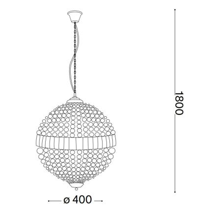 Ideal Lux - LED Кристален пендел LUXOR 6xG9/3W/230V Ø 40 см прозрачен