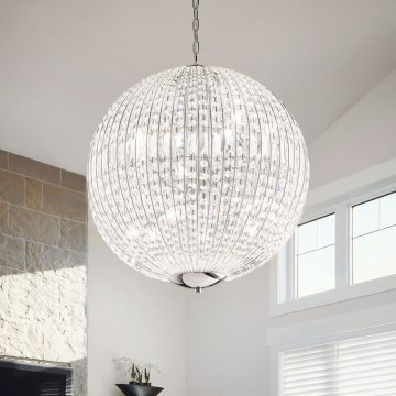 Ideal Lux - LED Кристален пендел LUXOR 8xG9/3W/230V Ø 50 см прозрачен
