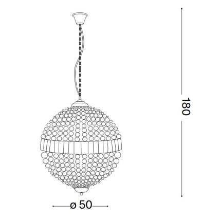 Ideal Lux - LED Кристален пендел LUXOR 8xG9/3W/230V Ø 50 см прозрачен