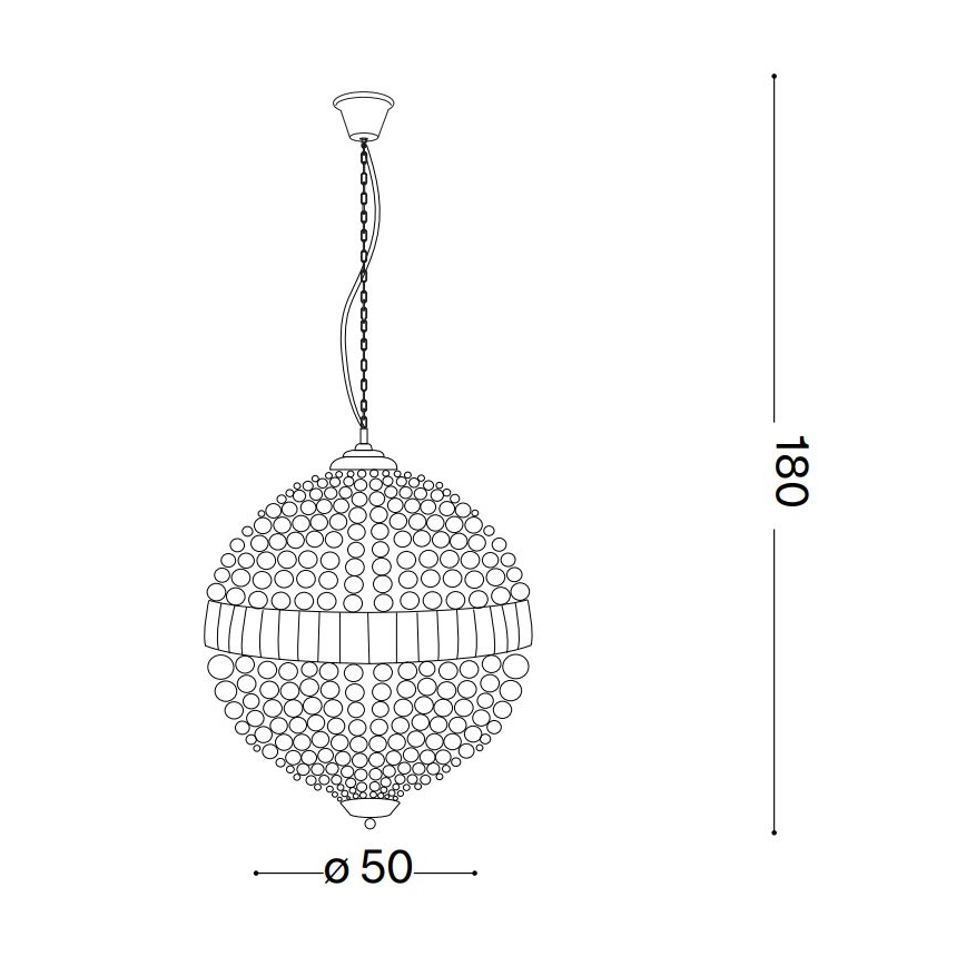Ideal Lux - LED Кристален пендел LUXOR 8xG9/3W/230V Ø 50 см прозрачен