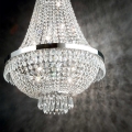 Ideal Lux - LED Кристален пендел на нишка CAESAR 9xG9/3W/230V Ø 45 см лъскав хром