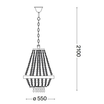 Ideal Lux - LED кристален полилей на верига CAESAR 12xG9/3W/230V диаметър 55 см лъскав хром