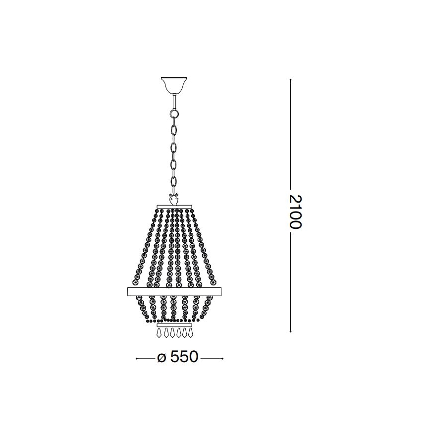 Ideal Lux - LED кристален полилей на верига CAESAR 12xG9/3W/230V диаметър 55 см лъскав хром