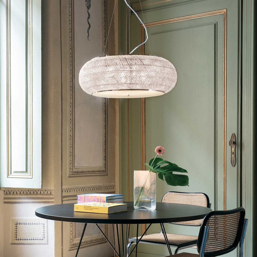 Ideal Lux - LED кристален полилей на кабел PASHA 14xE14/40W/230V Ø 65 см лъскав хром