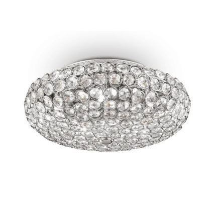 Ideal Lux - LED Кристална плафониера KING 5xG9/3W/230V Ø 38 см лъскав хром