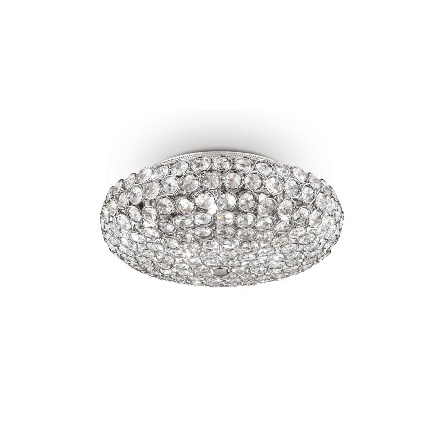 Ideal Lux - LED Кристална плафониера KING 5xG9/3W/230V Ø 38 см лъскав хром