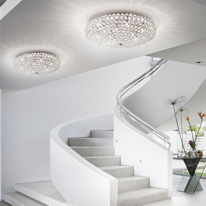 Ideal Lux - LED Кристална плафониера KING 5xG9/3W/230V Ø 38 см лъскав хром