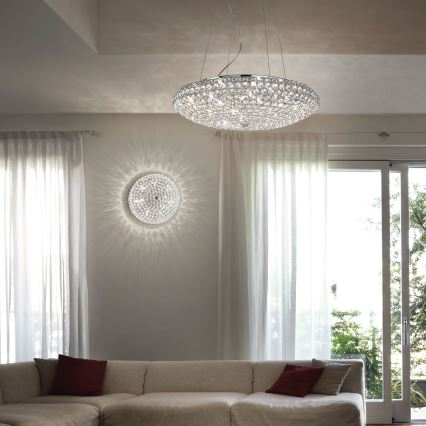 Ideal Lux - LED Кристална плафониера KING 5xG9/3W/230V Ø 38 см лъскав хром