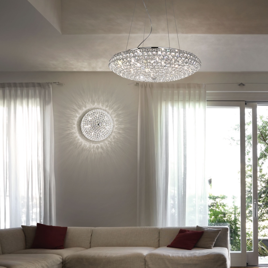 Ideal Lux - LED Кристална плафониера KING 5xG9/3W/230V Ø 38 см лъскав хром