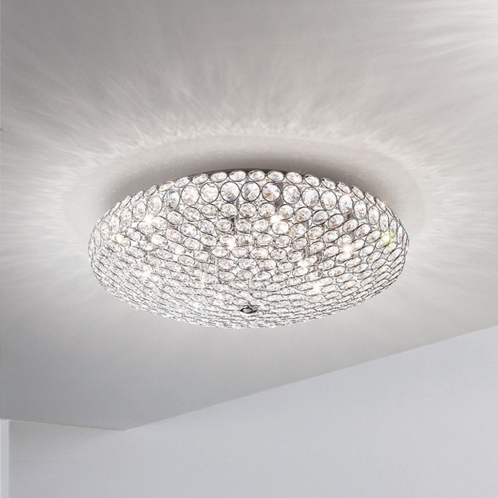 Ideal Lux - LED Кристална плафониера KING 5xG9/3W/230V Ø 38 см лъскав хром