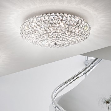Ideal Lux - LED Кристална плафониера KING 9xG9/3W/230V Ø 53,5 см лъскав хром