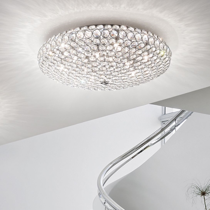 Ideal Lux - LED Кристална плафониера KING 9xG9/3W/230V Ø 53,5 см лъскав хром