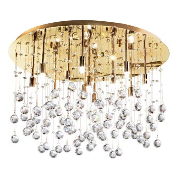 Ideal Lux - LED Кристална плафониера MOONLIGHT 12xG9/3W/230V pr.60 см златист