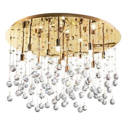 Ideal Lux - LED Кристална плафониера MOONLIGHT 15xG9/3W/230V Ø 80 см златист