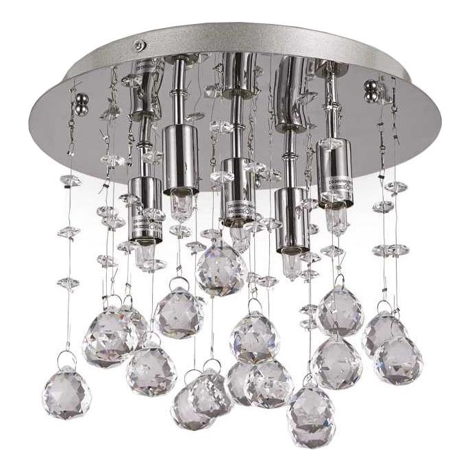 Ideal Lux - LED Кристална плафониера MOONLIGHT 5xG9/3W/230V Ø 26 см лъскав хром