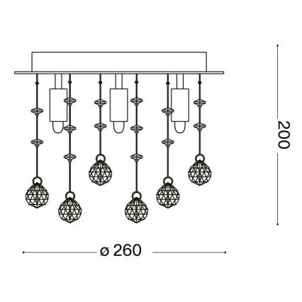 Ideal Lux - LED Кристална плафониера MOONLIGHT 5xG9/3W/230V Ø 26 см златист