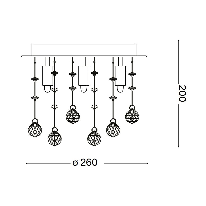 Ideal Lux - LED Кристална плафониера MOONLIGHT 5xG9/3W/230V Ø 26 см златист