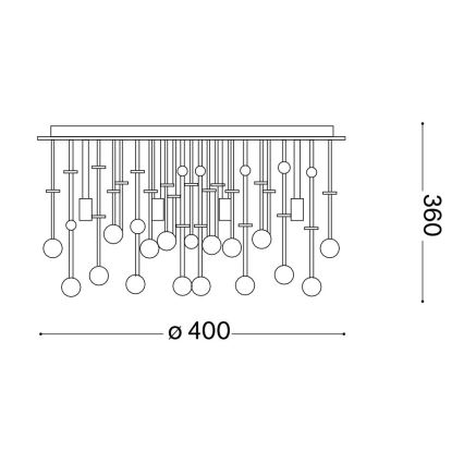 Ideal Lux - LED Кристална плафониера MOONLIGHT 8xG9/3W/230V Ø 40 см златист