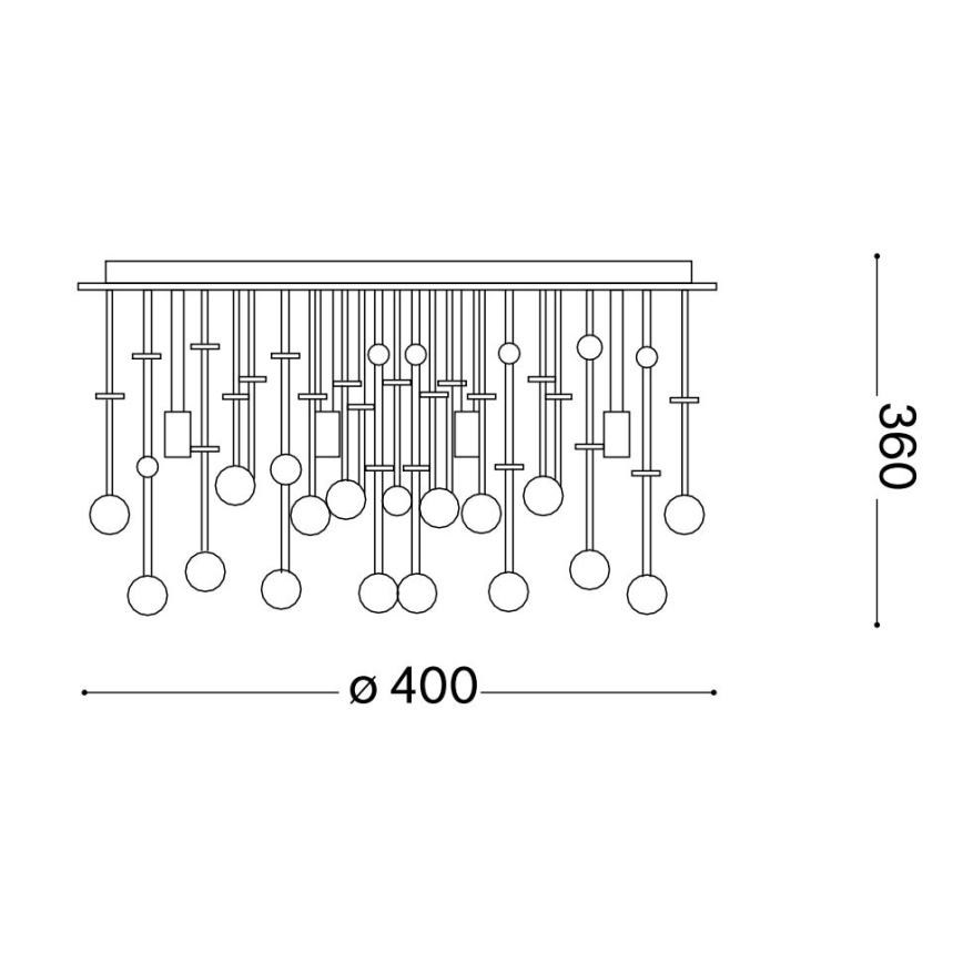 Ideal Lux - LED Кристална плафониера MOONLIGHT 8xG9/3W/230V Ø 40 см златист