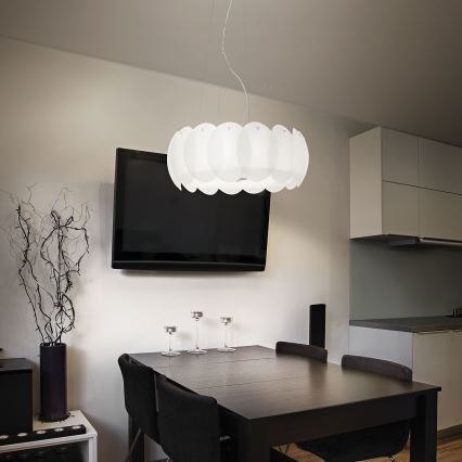 Ideal Lux - Люстра на кабел OVALINO 5xE27/60W/230V Ø 44 cm бяла