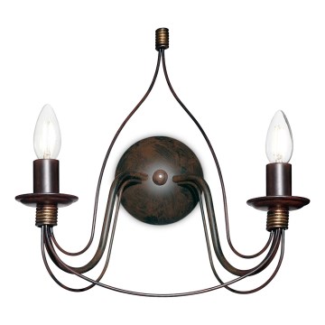 Ideal Lux - Настенна лампа CORTE 2xE14/40W/230V кафява/патина