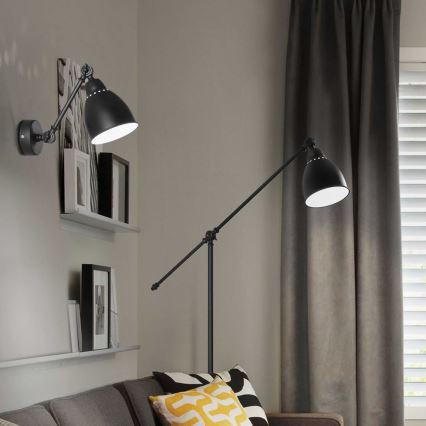 Ideal Lux - Настенна лампа NEWTON 1xE27/42W/230V черна