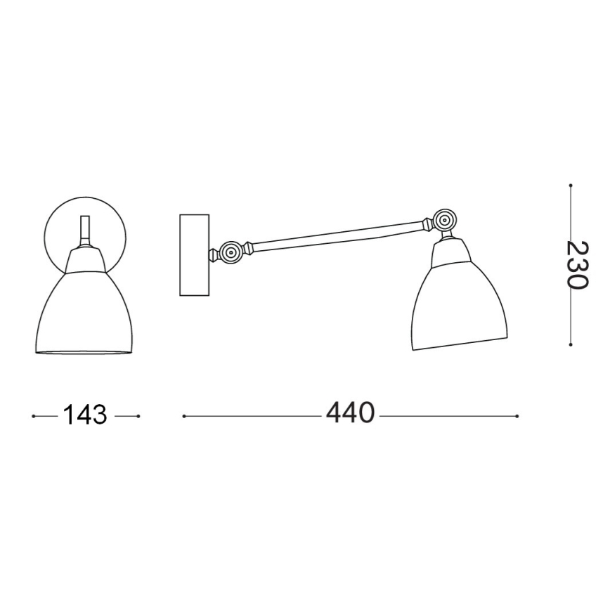 Ideal Lux - Настенна лампа NEWTON 1xE27/42W/230V черна