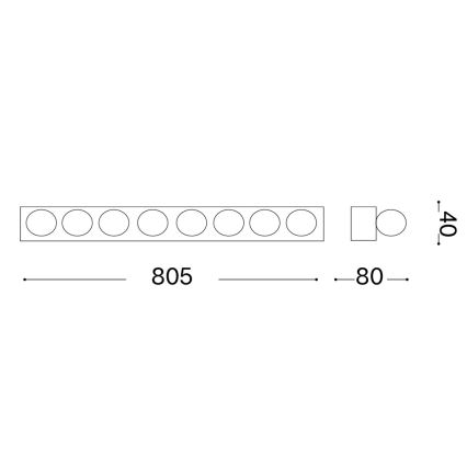 Ideal Lux - Настенно осветително тяло PRIVE 8xE14/40W/230V бяло