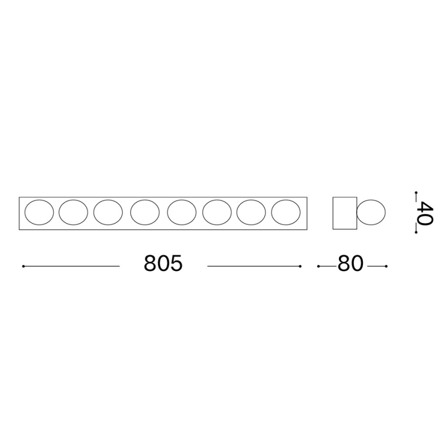 Ideal Lux - Настенно осветително тяло PRIVE 8xE14/40W/230V бяло